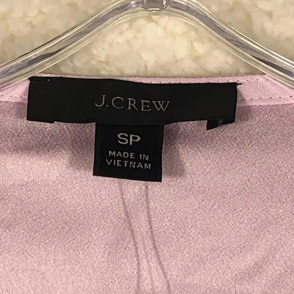 J Crew Purple Puff Sleeve Keyhole Neckline Crepe Top Blouse BL711 Small Petite